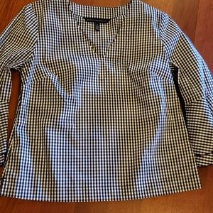 White House Black Market Gingham Top